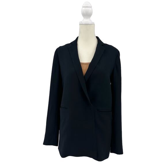 Madewell Black Lycée Drapey Blazer Suit Jacket Womens 0 Collared Oversized Fit - Picture 6 of 13